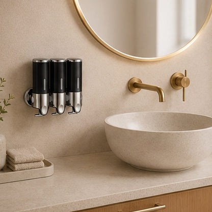 Distributeur Savon et Shampoing Mural Noir x3