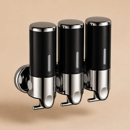 Distributeur Savon et Shampoing Mural Noir x3