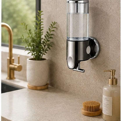 Distributeur Savon et Shampoing Mural Transparent