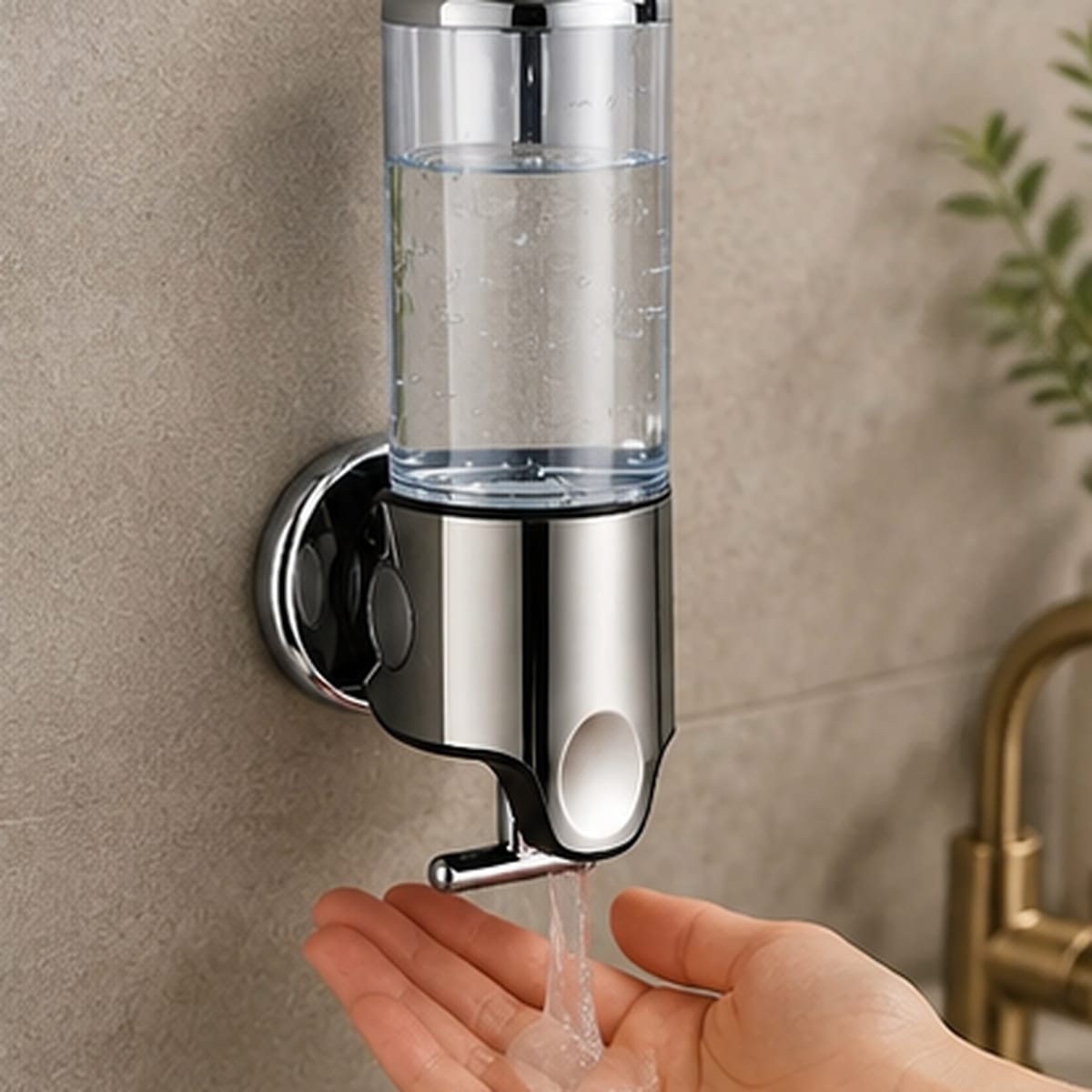 Distributeur Savon et Shampoing Mural Transparent