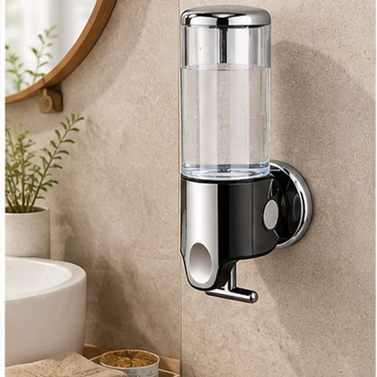 Distributeur Savon et Shampoing Mural Transparent