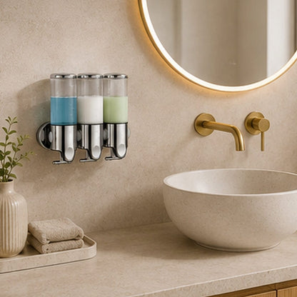 Distributeur Savon et Shampoing Mural Transparent x3