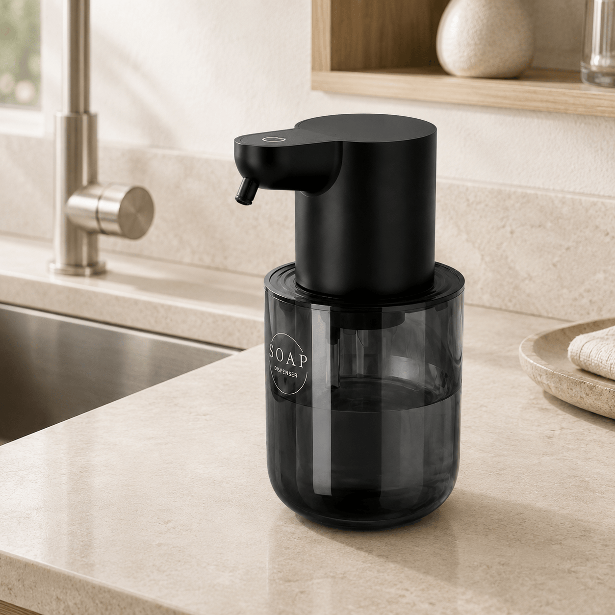 Distributeur Savon Liquide Automatique Infrarouge Noir