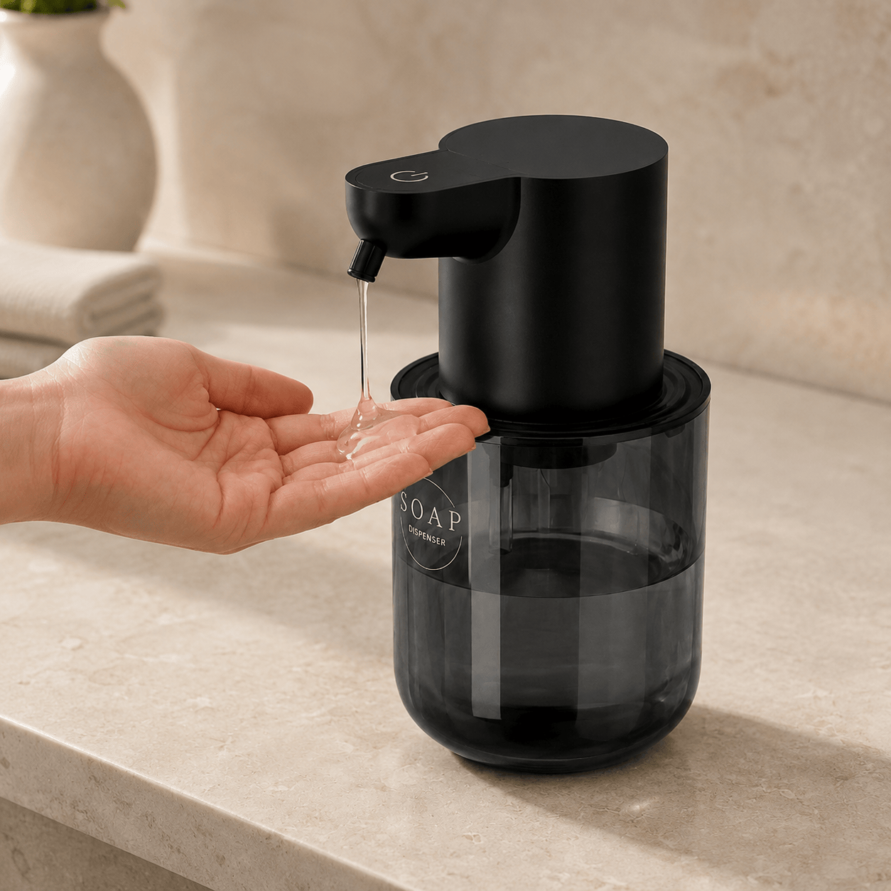 Distributeur Savon Liquide Automatique Infrarouge Noir