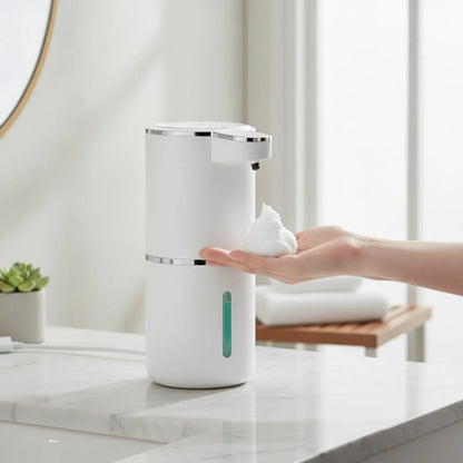 Distributeur Savon Mousse Automatique Sans Contact Rechargeable USB Blanc