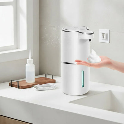 Distributeur Savon Mousse Automatique Sans Contact Rechargeable USB Blanc