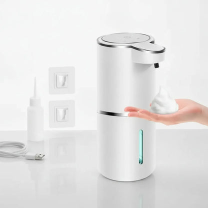 Distributeur Savon Mousse Automatique Sans Contact Rechargeable USB Blanc