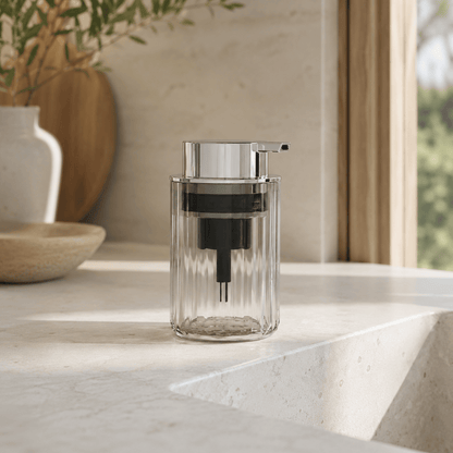 Distributeur Savon Mousse Gris Transparent Design