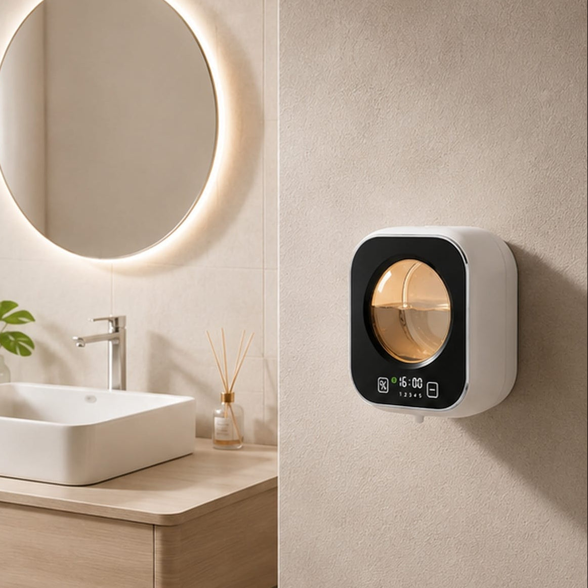 Distributeur Savon Mousse Induction Mural Blanc