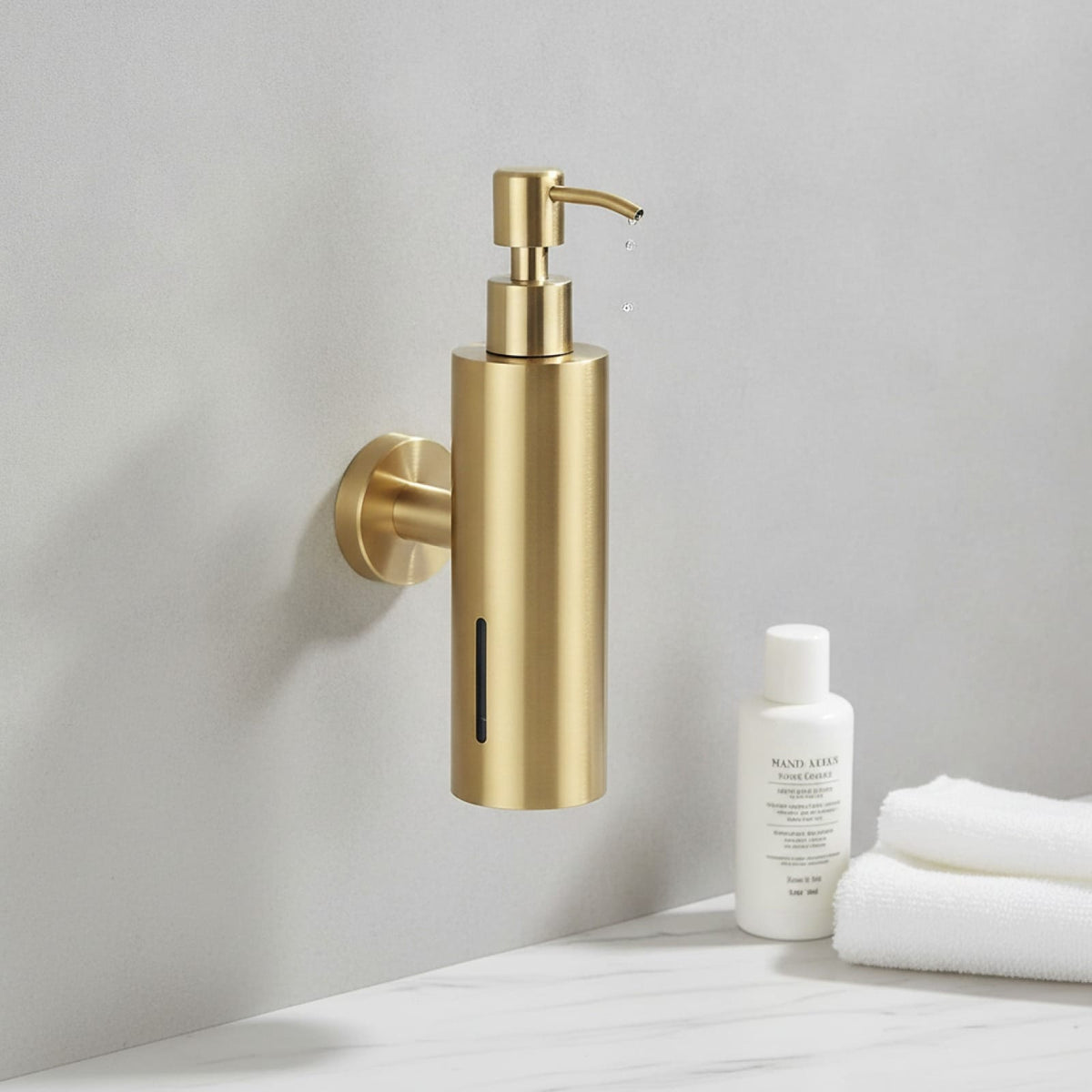 Distributeur Savon Mural Doré Acier Inoxydable