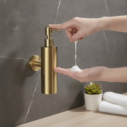 Distributeur Savon Mural Doré Acier Inoxydable