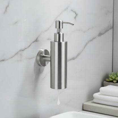 Distributeur Savon Mural Inox Argenté Brossé