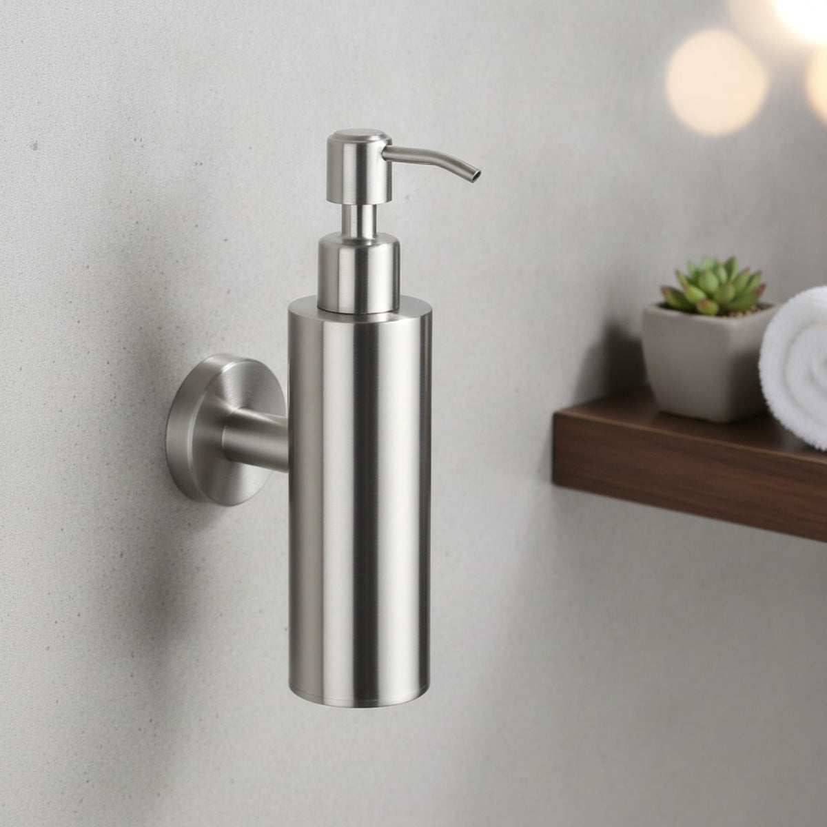 Distributeur Savon Mural Inox Argenté Brossé